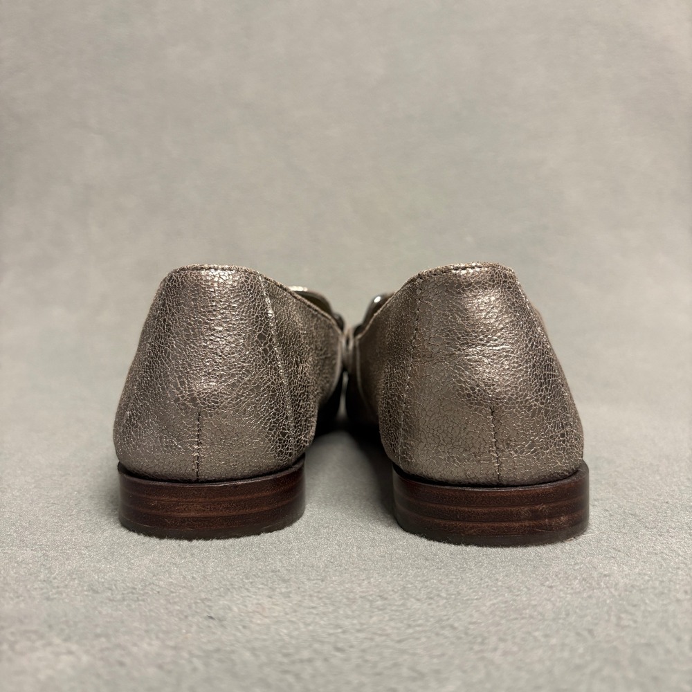 Donald Pliner Bethany Metallic‎ Loafers US 7.5 Bronze Chain Slip-On Flats - Picture 4 of 13
